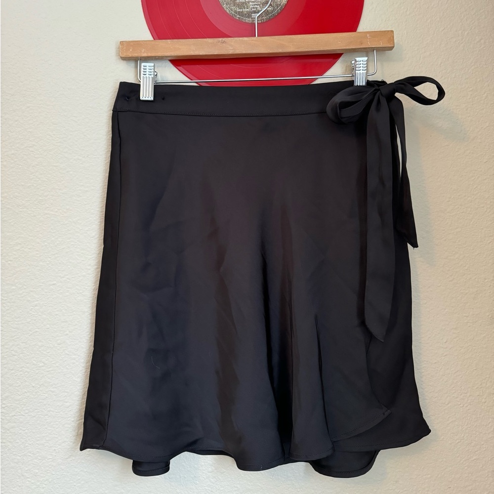 Black silk ballet wrap skirt